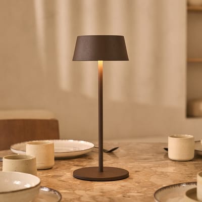 Tavellio Hugo Draadloze Tafellamp – H36 – USB en Touch – Mokka Bruin
