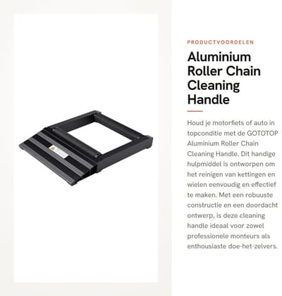 Dailygoods- Schoonmaakhandvat Aluminium - Roller - Ketting - Motorfiets - Wiel - Verstelbaar