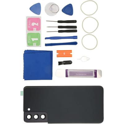 voor Galaxy S21 Achterkant Glas Vervanging Perfecte Pasvorm Telefoon Achterdeur Behuizing Gereedschapskit met Pre zwart