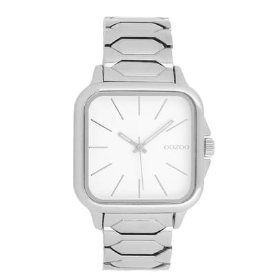 OOZOO Timepieces - Zilverkleurige horloge met roestvrijstalen armband - C11600