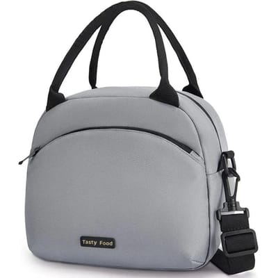 Lunchtas Vrouwen Geïsoleerde Messenger Bag Mannen Waterdichte Lunchkoeler Geïsoleerde Lunchbox Draagbare Handtas Picknick Bento Tas grijze kleur