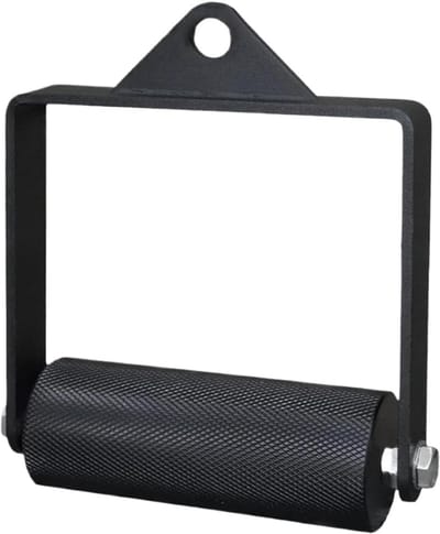 Roeigreep Stalen T-greep - Fitness Accessoire - Kracht Training - Antislip Rubber Houder - 15.9 x 14.7 cm - Zwart