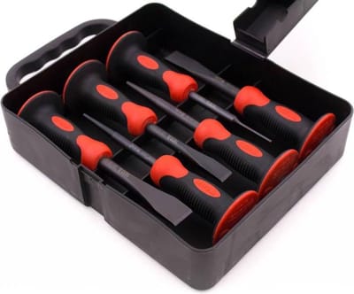 Yato YT Serie - Set 6 Delige Beitelsets - Handbeschermer - CrV Staal - Zwart