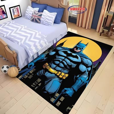 NR.5 DC Batman Thema Tapijt Nieuwe Release!Antislip Geluidsisolatie, Kleed voor Woonkamer Kinderkamer Kantoorruimtes, Duurzame Mat 40x60cm (16x24in) white