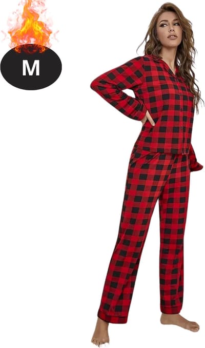 Bovista Kerst Pyjama - Dames - Kerstpyjama - Vrouwen - Slaapkleding Volwassenen - Set - Broek - Shirt - Christmas - Maat M