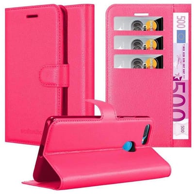 Cadorabo Hoesje geschikt voor Oppo A12 in KERSEN ROZE - Beschermhoes met magnetische sluiting, standfunctie en kaartvakje Book Case Cover Etui
