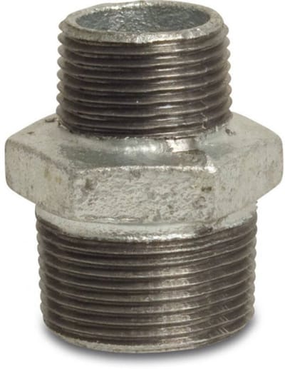 Profec Nr. 245 Verloopnippel gietijzer gegalvaniseerd 1" x 1/2" buitendraad 25bar DVGW