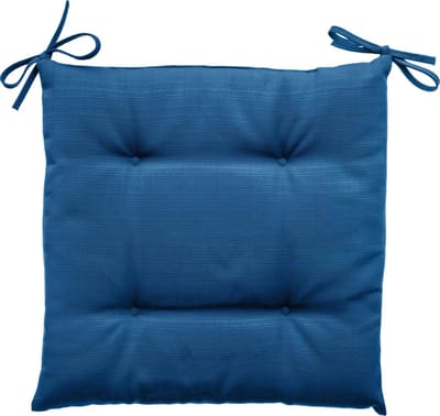 Hespéride Korai Stoelkussen met lintjes - Waterafstotend - Afneembare hoes - 40x40cm - Indigo
