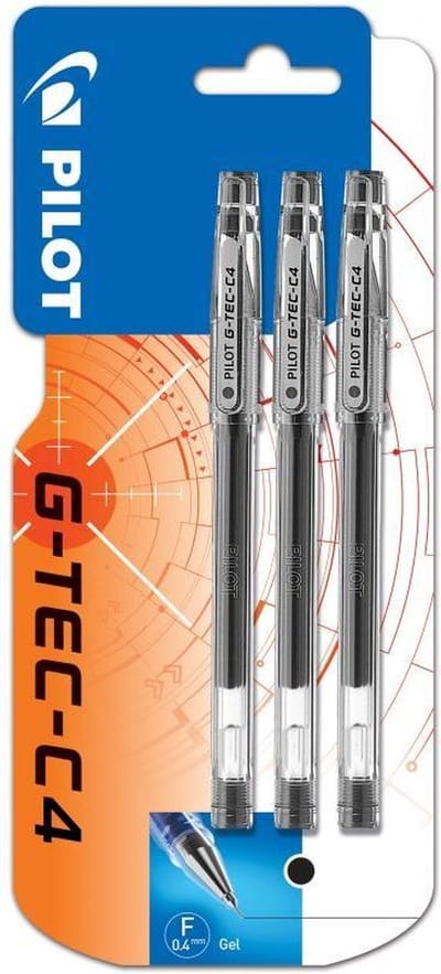 Pilot - G-Tec C4 0.4mm - zwart - per 3 verpakt