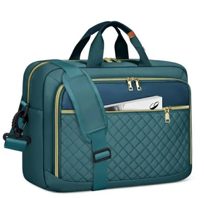 Laptoptas 17,3 inch Groen – Waterafstotende Laptop Schoudertas – Dames & Heren – Met Accessoirevakken & Verstelbare Band - Zakenreis - School - Cadeau - Tip