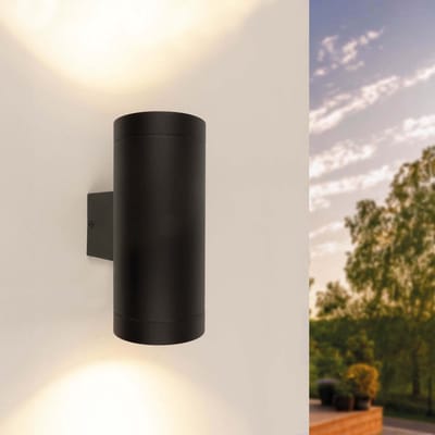 Ledvion - LED Wandlamp met Sensor - GU10 - IP44 - Zwart