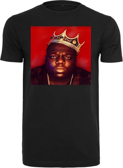 Heren T-Shirt met Iconische Hip Hop Muziek Print en Kroon