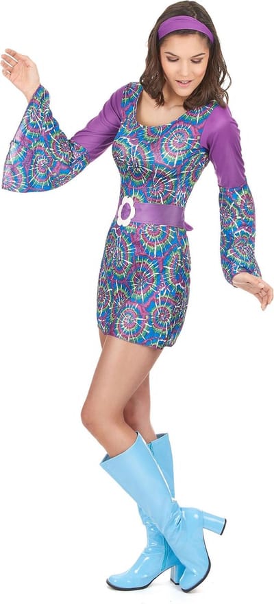 Vegaoo - Hippie Flower Power outfit voor dames