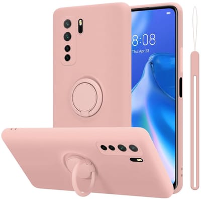 Cadorabo Hoesje geschikt voor Huawei NOVA 6 SE / P40 LITE / NOVA 7i in LIQUID ROZE - Beschermhoes van flexibel TPU silicone Case Cover met ring