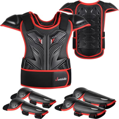 Motorjas Bescherming - Beschermingsset Motor - Veilig Motorrijden - Set van 5 Delen - One Size - Zwart