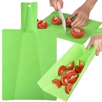 Snijplank vouwbaar - Flexibel - Kunststof - Vouwbare keukenplank - Restjes weggooien - Cutting board - Hakplank - Met handgreep - 38x21 cm - Keuken accessoire - Opvouwbare snijplank - 1 stuk - Jonyx