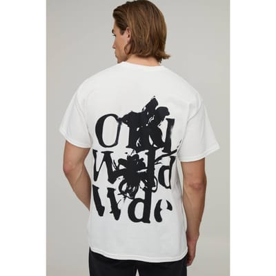 Wit Oversized Boxy T-shirt Met Bloemenprint | White | Size XS