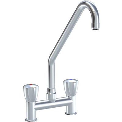 KWC Gastro two-handle sink bridge mixer for professional kitchen, height 39.2 cm K.24.42.K3.000C34