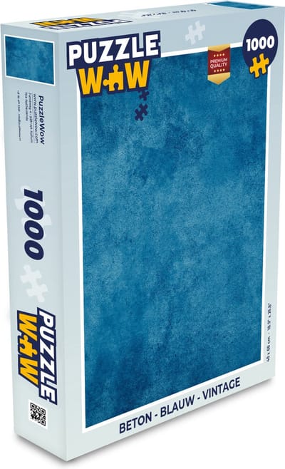 Puzzel Beton - Blauw - Vintage - Structuur - Industrieel - Legpuzzel - Puzzel 1000 stukjes volwassenen