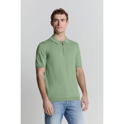 No Excess Pullover Short Sleeve Polo Zip Solid Green Größe: L | Poloshirts Outlet | Herren | Grün