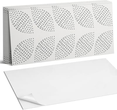 Coloray Plaktegels - Bladpatroon met stippen Wandtegel Zelfklevend - 60 cm x 30 cm - Grijs Plaktegels - 6 stuks - Rechthoek PVC Tegels - Plaktegels Keuken - Zelfklevende Vloertegels Badkamer - Vinyl Tegels Zelfklevend - Zelfklevende Wandtegels