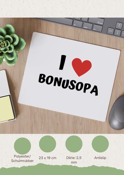 Akyol - i love bonusopa Muismat - Opa - de liefste bonusopa - verjaardag - cadeautje voor opa - opa artikelen - kado - geschenk - 23 bij 19 cm