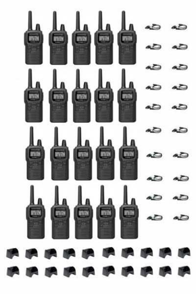 Set van 20 Kenwood PKT-300 ProTalk XLS IP52 PMR446 mini portofoons en D-shape oortje
