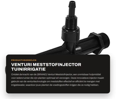 Dailygoods- Meststofinjector Venturi 1/2" - Irrigatiepijp - Tuinirrigatie - Kunststof - Druppelirrigatie - Vacuümfunctie - Irrigatieinjector