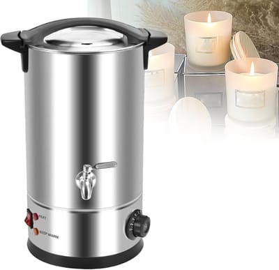 Kaarsen Smeltmachine - Wax Melter Set - Kaarsen Maken - Roestvrijstalen Tank - 10 Liter - Zilver