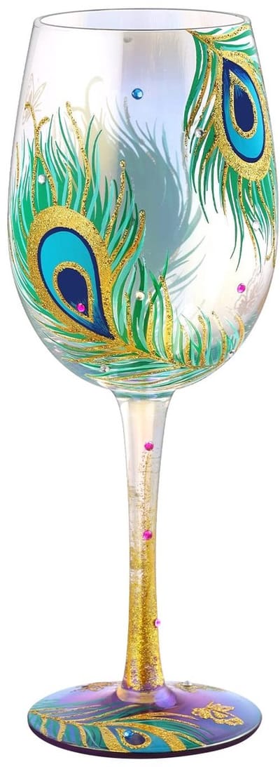Dailygoody - Wijnglas - Handgeschilderd - 15oz - Kleurrijke wijnglazen - Perfect voor verjaardagen - Iriserend design - Geschikt voor vrouwen