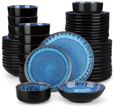 Imperio Serviesset Morencia - 48 delig - 12 persoons - Blue Eye - Dinerborden - Bordenset - Diepe borden - Ontbijtborden - Servies - Keukenservies