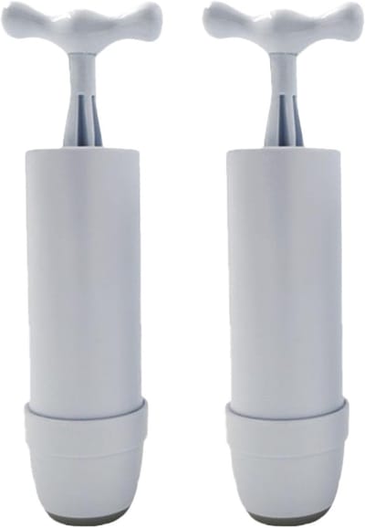 luchtpomp - vacuumpomp - luchtcompressor - compressor - 2 stuks - vacuumpompje - vacuum pompje - vakuumpompje - handmatige vacuum pomp - vauumpompje - Handmatige vacuümpomp - Voor vacuümzakken Opbergzakken - Kleding Opbergen - wit