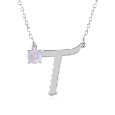 Cavill - elegante zilveren halsketting 925 Sterling Zilver geplatineerd - regenboog maansteen 0 402 ct - minimalistisch verstelbaar dames sieraad