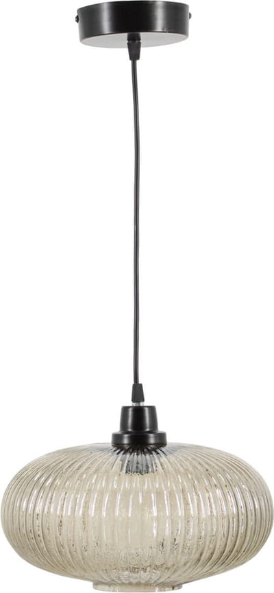Hanglamp glas smoke/zwart
