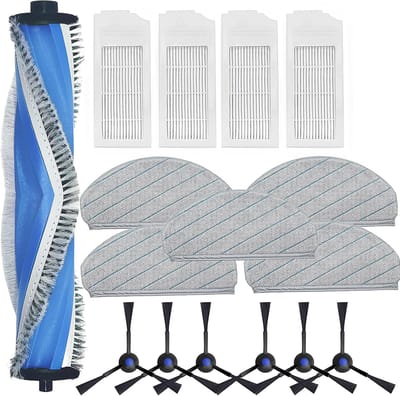 onderhoudsset robotstofzuiger - 16 stuks - Geschikt voor ECOVACS DEEBOT N20 - N20 PLUS - N20 PRO PLUS - Vervangingsset - met Wasbare Natte Dweilpads, rolborstel, Zijborstels, hepa filter