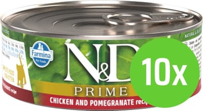 Farmina N&D Kat Prime Kip & Granaatappel Adult 80 gram - 10 blikjes