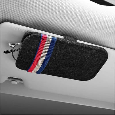 Zonnebril opbergtas voor auto, zonneklep brillenkoker, universele brilhouder voor auto - Auto-accessoire voor bestelwagens, SUV's - Zwart