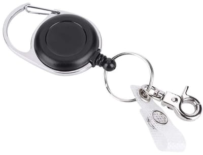 Dailygoods- Sleutelhanger Intrekbaar - Badgehouder met Trekkoord - Kunststof Behuizing 3,7 cm - Nylon Koord 60 cm - Handig voor Sleutels - Duurzaam Gebruik