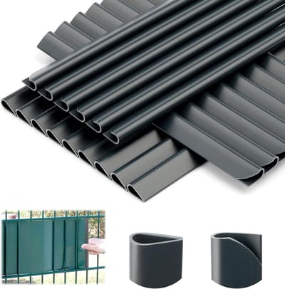 Hekclips voor bevestiging en inkijkbescherming, 30 stuks, 19 cm, weerbestendige klemrails voor tuinhek, privacystrips en dubbelstaafmatten