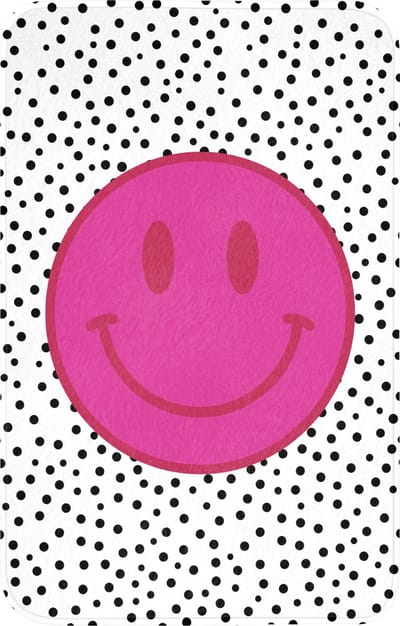 WC mat 50x80 cm - Antislip - Smiley - Roze - Stippen - Toiletmat - Vloermat - Douchemat - Toilet tapijt - Toiletmatten