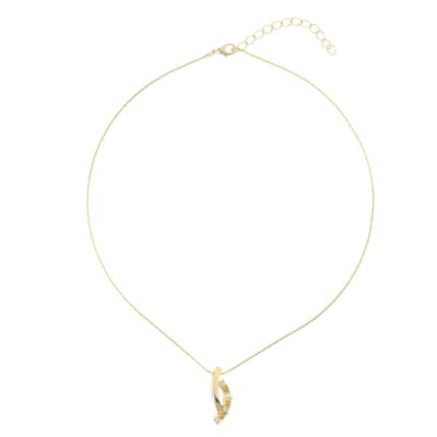 Behave – Ketting – Goudkleur met kristal – Cardano schakel – 38+5 cm