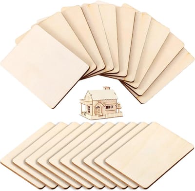 Houten Rechthoekige Platen Set van 20 voor Knutselen en Decoratie