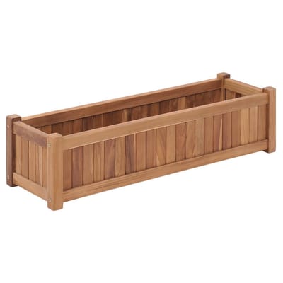 vidaXL - Plantenbak - verhoogd - 100x30x25 - cm - massief - teakhout
