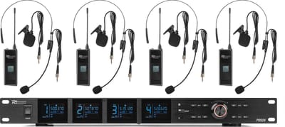 Power Dynamics PD524B UHF draadloos microfoonsysteem met 4 bodypack microfoons