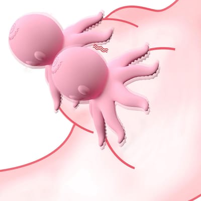 Daity Set van 2 – Borstmassager – Octopusvormige clitorisstimulator – Elektrisch speeltje voor vrouwen met 10 standen – Tepelstimulatie