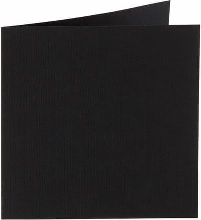 Papicolor Dub. kaart vierk. 13,2cm ravenzwart 200gr-CV 6 st 310901 - 132x132 mm