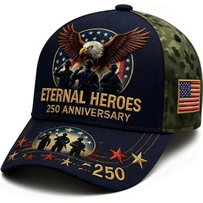 250ste Verjaardag USA Baseballpet Adelaar 250 Jaar Amerikaanse Verjaardagscap Patriotische Marine Veteranenpet black