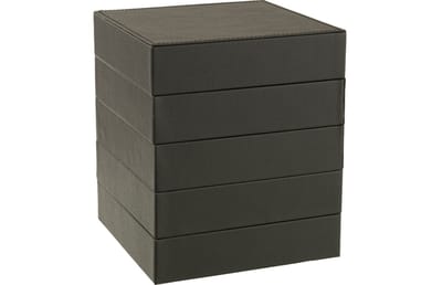 J-Line juwelendoos 4 Delen - hout/kunstleder - zwart
