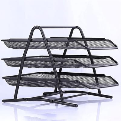 Dossierrek Kantoor - Opberger Bureau - Documenten Sorteren - Uittrekbare Lade - 35 x 29 x 27.5cm - Zwart