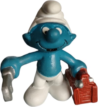 Loodgieter smurf - Knutselsmurf met gereedschapskist en waterpomptang - Schleich - 5,5 cm